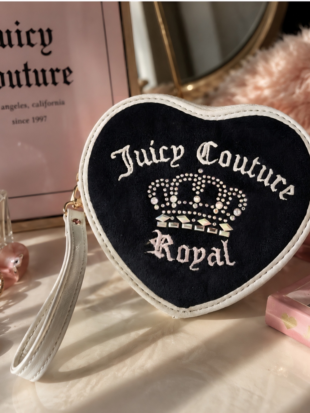 💎 Juicy Couture Royal Heart Wristlet | Rhinestone Crown | Y2K